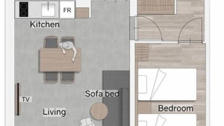 デラックス 1ベッドルーム 4ベッド (テラス付き・プライベートサウナ利用17:30-19:00) 禁煙