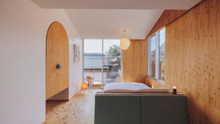 シティ スタジオ ダブルベッド 1 台 テラス 別館