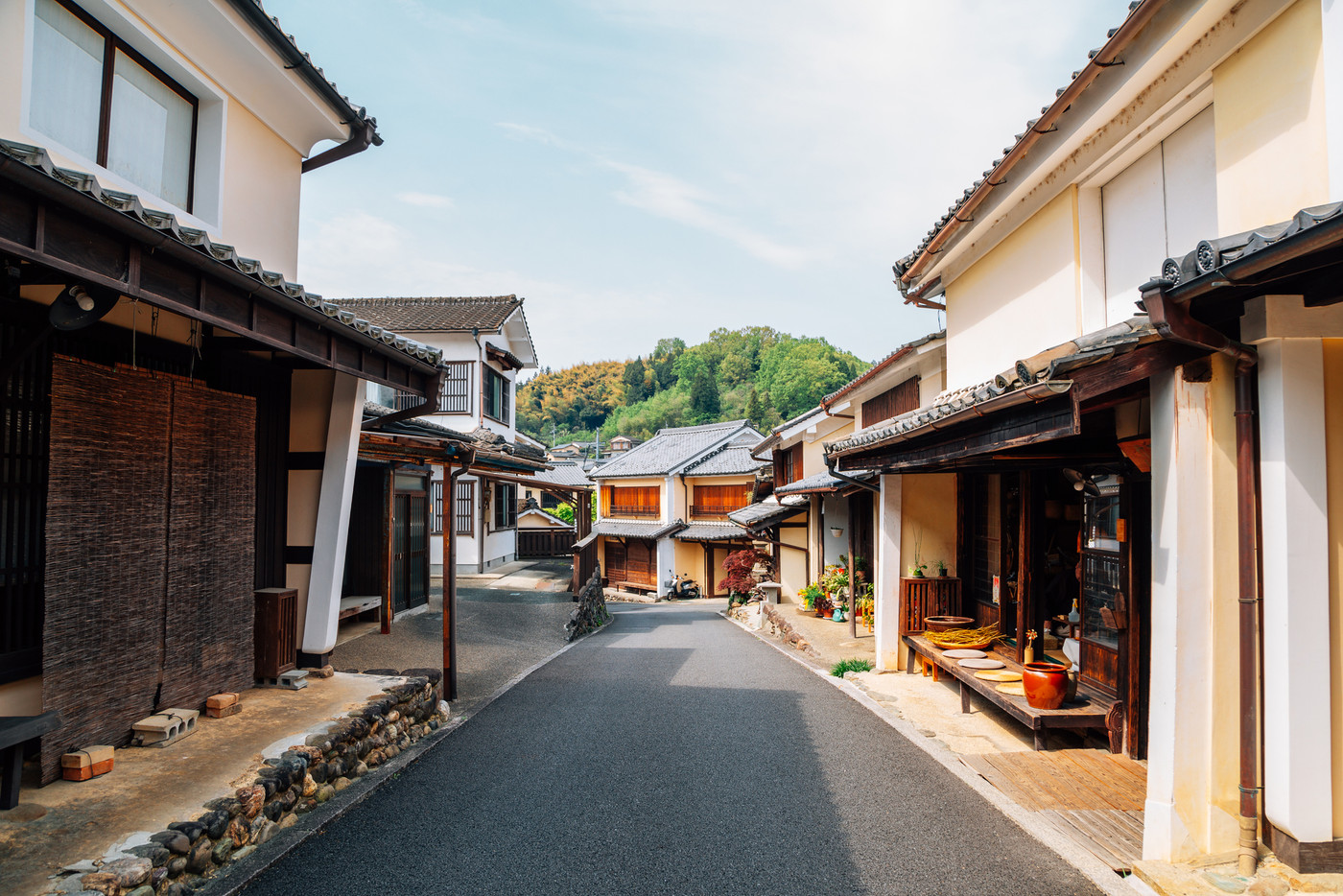 Japanese old traditional village Uchiko town in Ehime, Shikoku, Japan