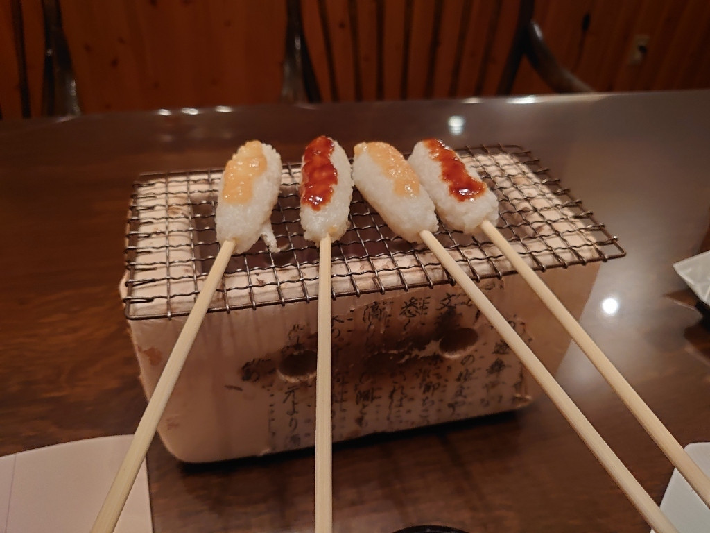 「都わすれ」 料理 251448920 味噌きりたんぽ　美味しかったけど　これがご飯、、やはり今日は少し素朴だけど地元の素材を味わう贅沢な日かも