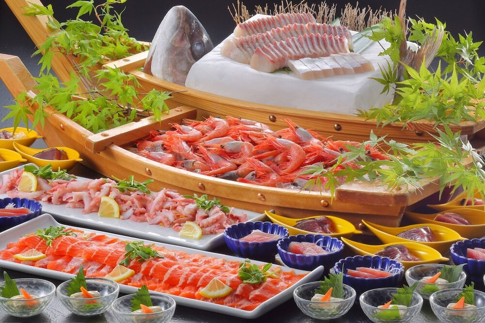 夕食 バイキング 大・舟盛り