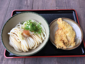 「いなもく」 料理 88427316 醤油うどん（大サイズ）＆とり天