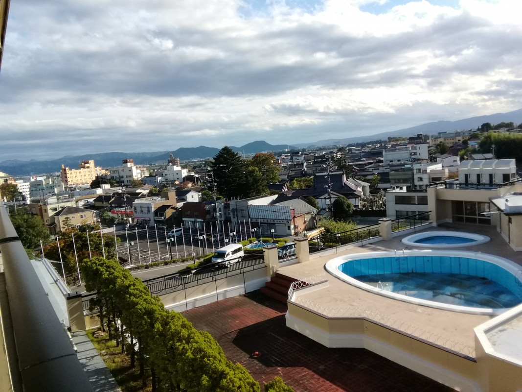 部屋からは温泉街が一望