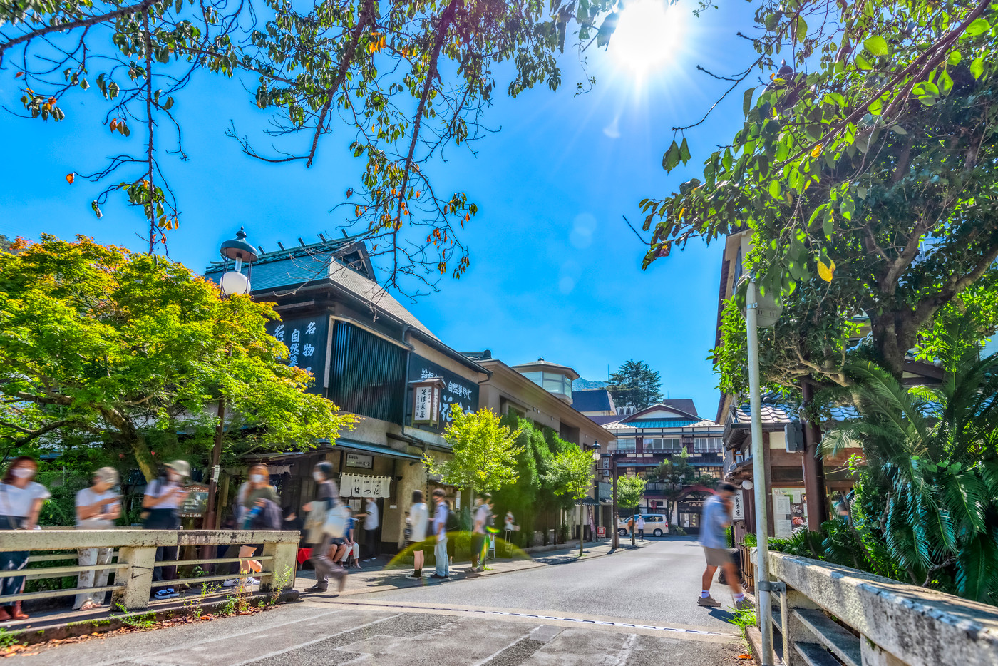 神奈川県箱根湯本 温泉街の風景