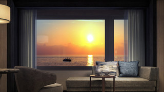 デラックス ダブルルーム キングベッド 1 台 (Ocean Sunset) 禁煙