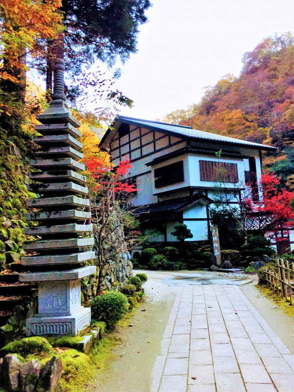 庄川峡の紅葉の中に佇む絶景のお宿です。