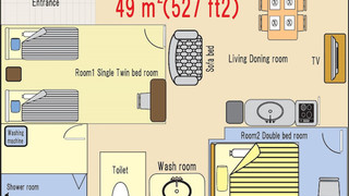 [1階北欧スタンダード角部屋] 寝室×2 (50平米) 禁煙 1 - 5名様 -テラス無し