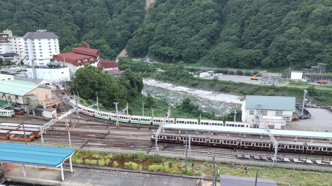 トロッコ電車が一望