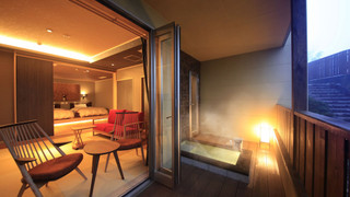 [離れ] Type S/温泉露天風呂+和リビング+寝室 (ツイン) 禁煙 (12歳以下は宿泊頂けません)