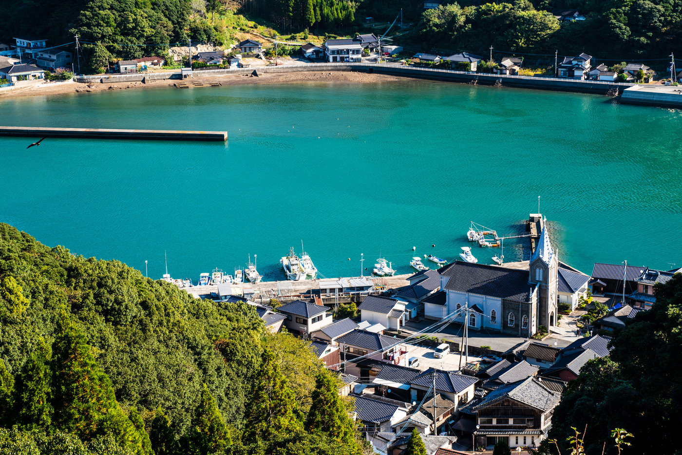 チャペルの鐘展望公園から﨑津集落の眺め　【熊本県天草市】