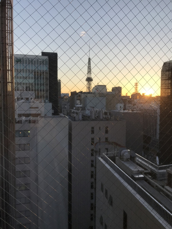 部屋からの眺め、朝焼け