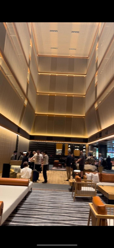 ダイヤモンドメンバーの特典でエグゼクティブラウンジが利用でき、ドリンクやスナックをいただきながらチェックインの手続きをしました。 / 1