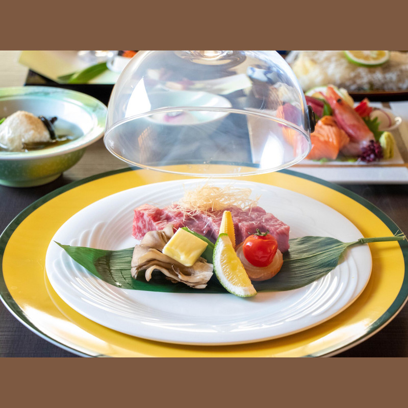 ランクアップメニューのステーキ