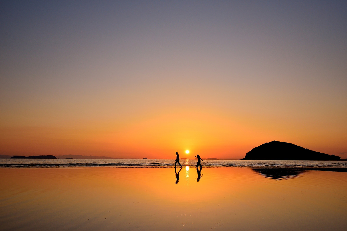 父母ケ浜の夕日