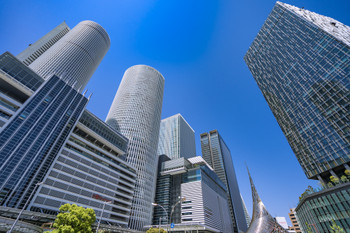 Nagoya cityscape: In front of Nagoya Station, JR Central Towers and Dai Nagoya Building