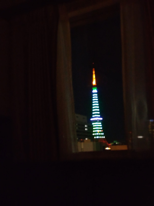 ベッドの上から見た東京タワー