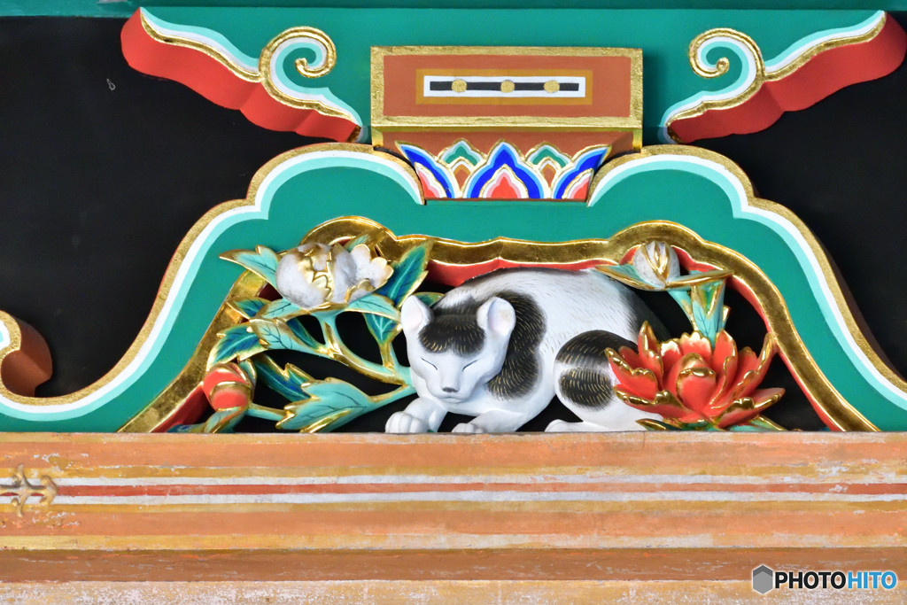 国宝「眠り猫」モチーフの絵馬・お守りのある神社4090789