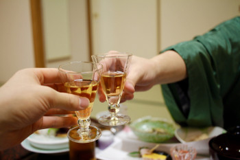 A toast with plum wine