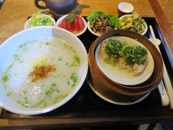 「茉莉花」 料理 27171550 上海粥と若鶏葱蒸しの膳