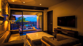 [玻璃] 温泉露天風呂付客室 夕日百選の堂ヶ島と駿河湾を一望 禁煙