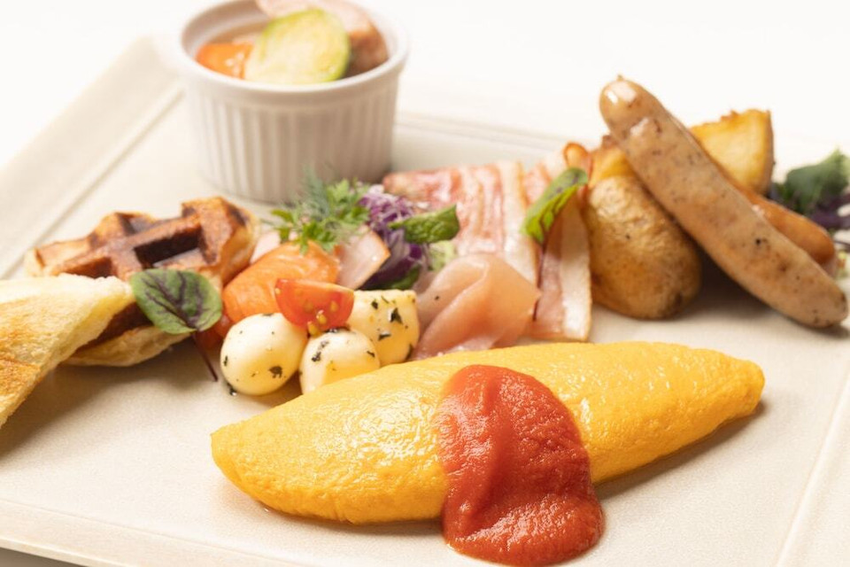 朝食ビュッフェ オムレツ