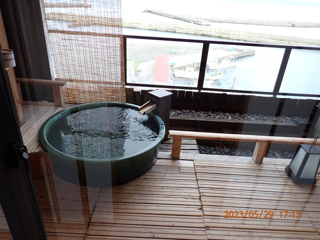 部屋付き露天風呂の温度調節に感激
