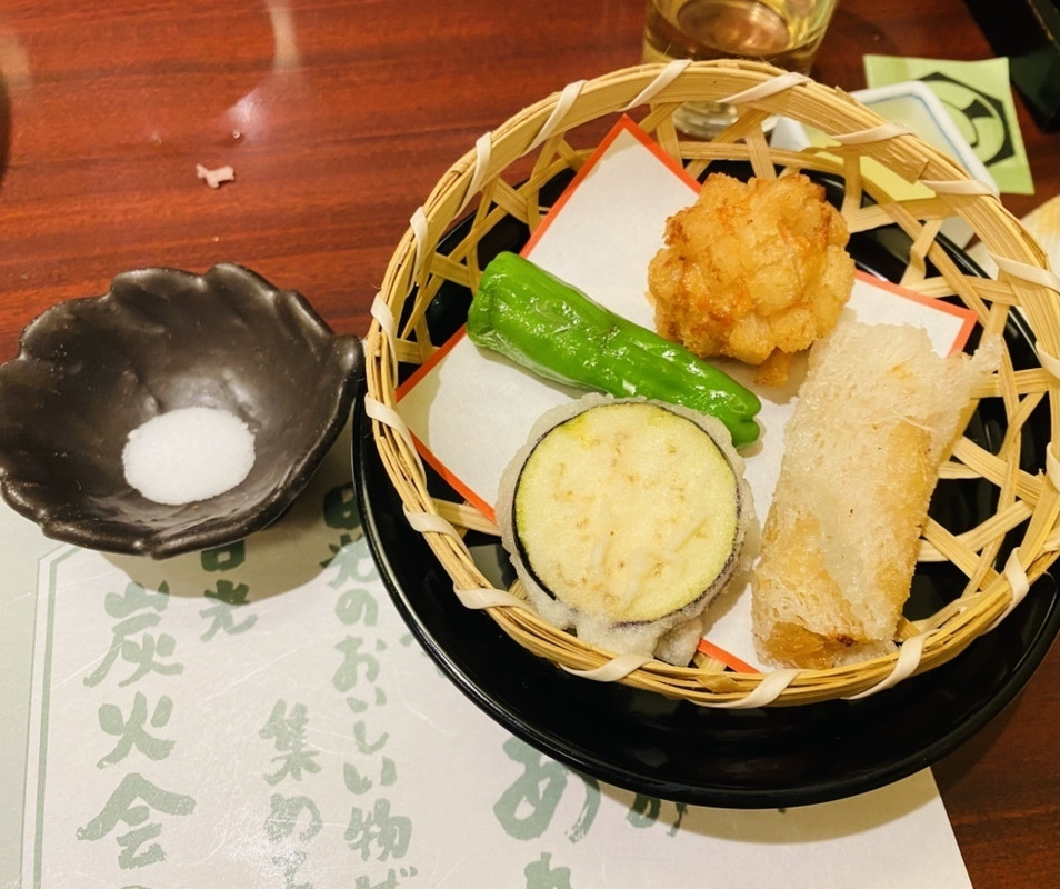 炭火焼会席 天ぷら一例