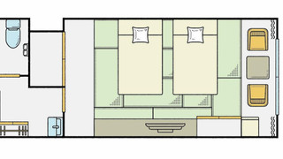 和室10畳ローベッド2台 禁煙