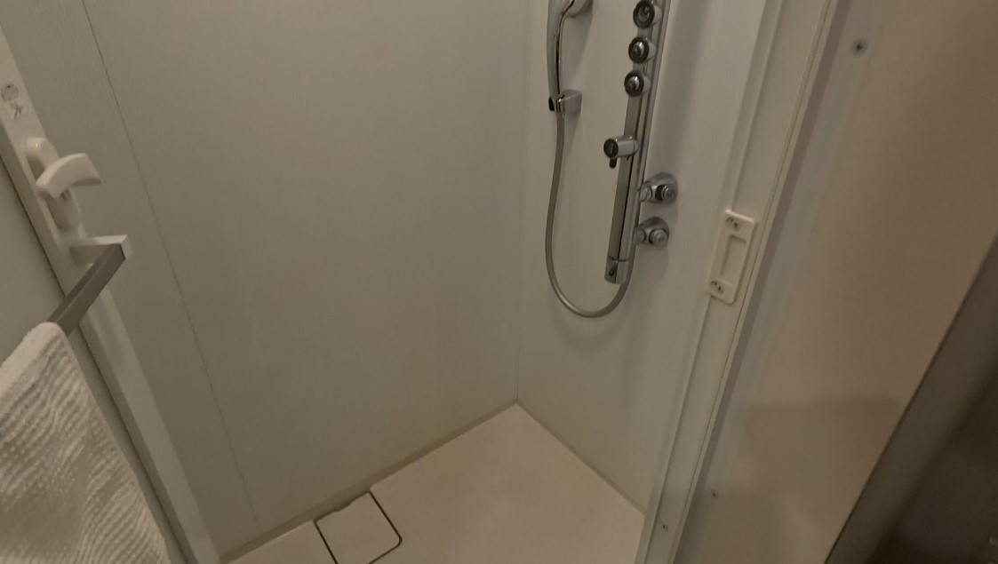 シャワールームも清潔だけど洗練された雰囲気はなし