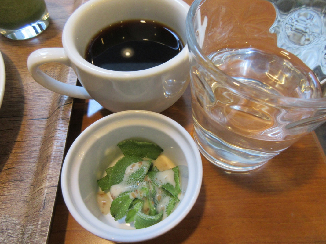 アイスプラント、デトックスウォーターとコーヒー