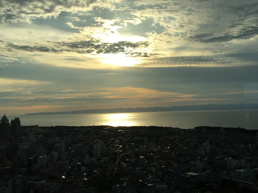 ばかうけ展望台からの夕日