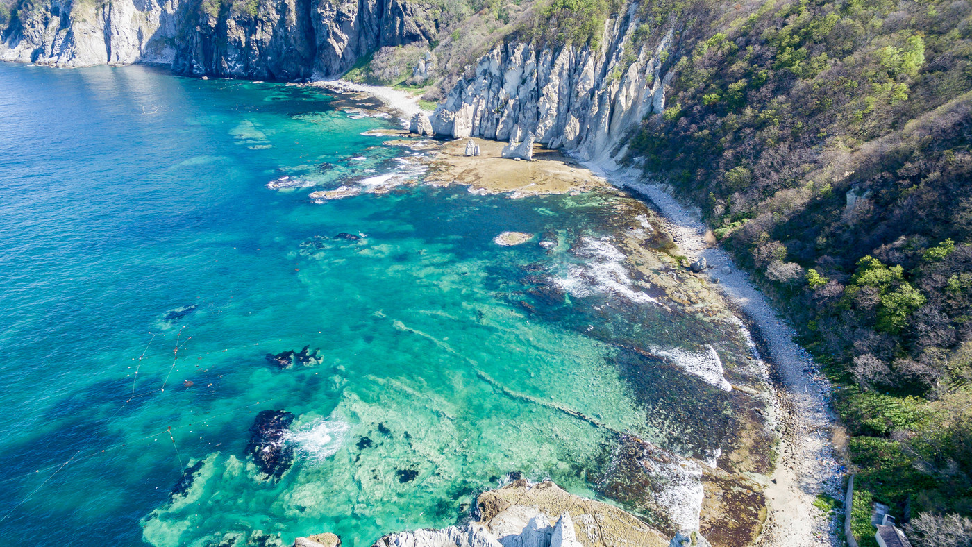 空撮 青森県下北半島 仏ヶ浦