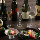 山翠楼 SANSUIROU（神奈川県 旅館）：日本酒・ワインのペアリングメニューも用意。宿おすすめのお酒とともに旬菜に舌鼓♪ / 4