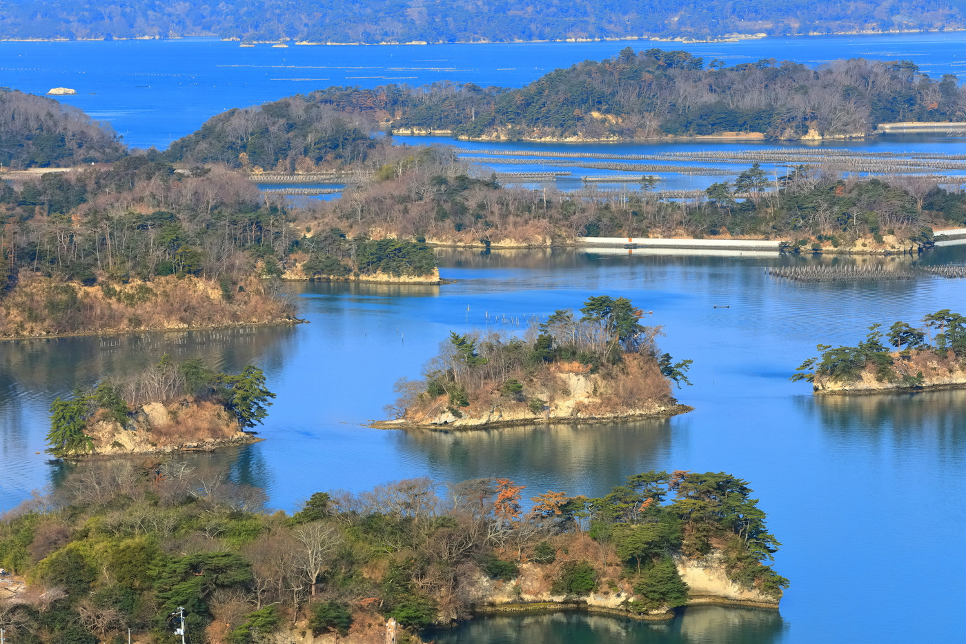 【宮城県】晴天下の松島湾（日本三景）