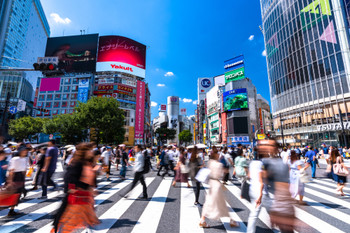 Shibuya Crossing in front of Shibuya Station, Tokyo