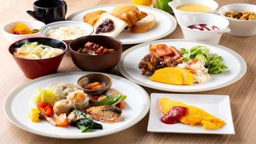 朝食ビュッフェの盛り付け一例 / 1