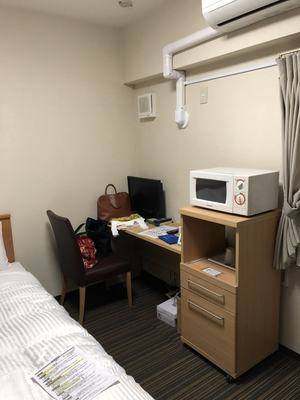 電子レンジや簡易キッチンもあるので短期滞在向きかな？