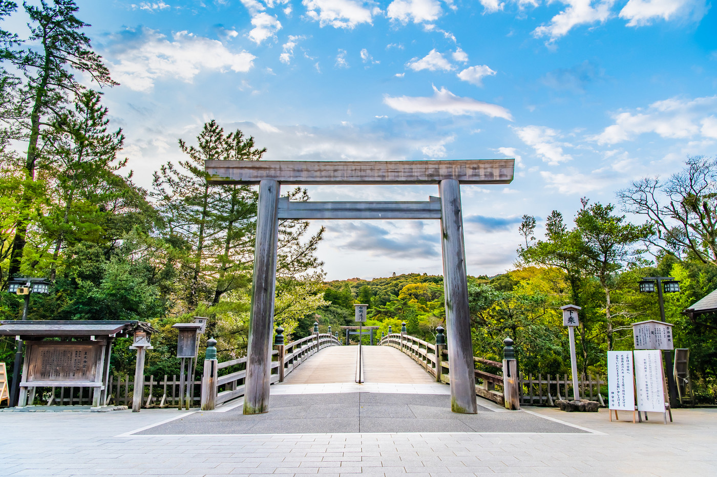 三重県 伊勢神宮・内宮（正面鳥居と宇治橋）