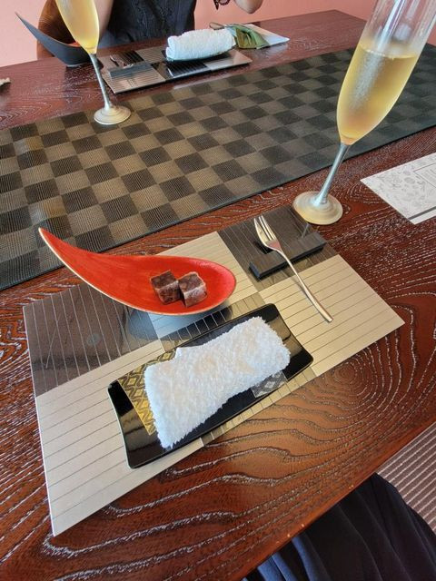 堂ヶ島の景色を眺めつつゆっくり味わえる、ウェルカムドリンクとスイーツ / 4