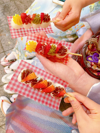 鎌倉で着物を着てスイーツ