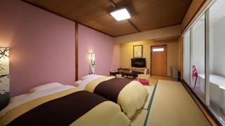 [初音] 源泉かけ流し半露天桧風呂付和洋室 禁煙