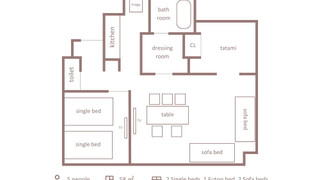 エグゼクティブスイート 1ベッドルーム 5ベッド(和室付き) 禁煙