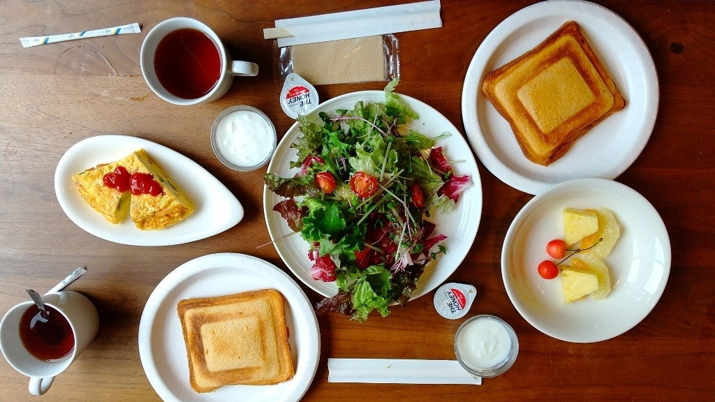 コテージの朝食一例