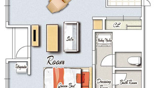 ジュニアスイートルーム クイーンベッド1台 禁煙 清掃料金別 連泊時の清掃なし