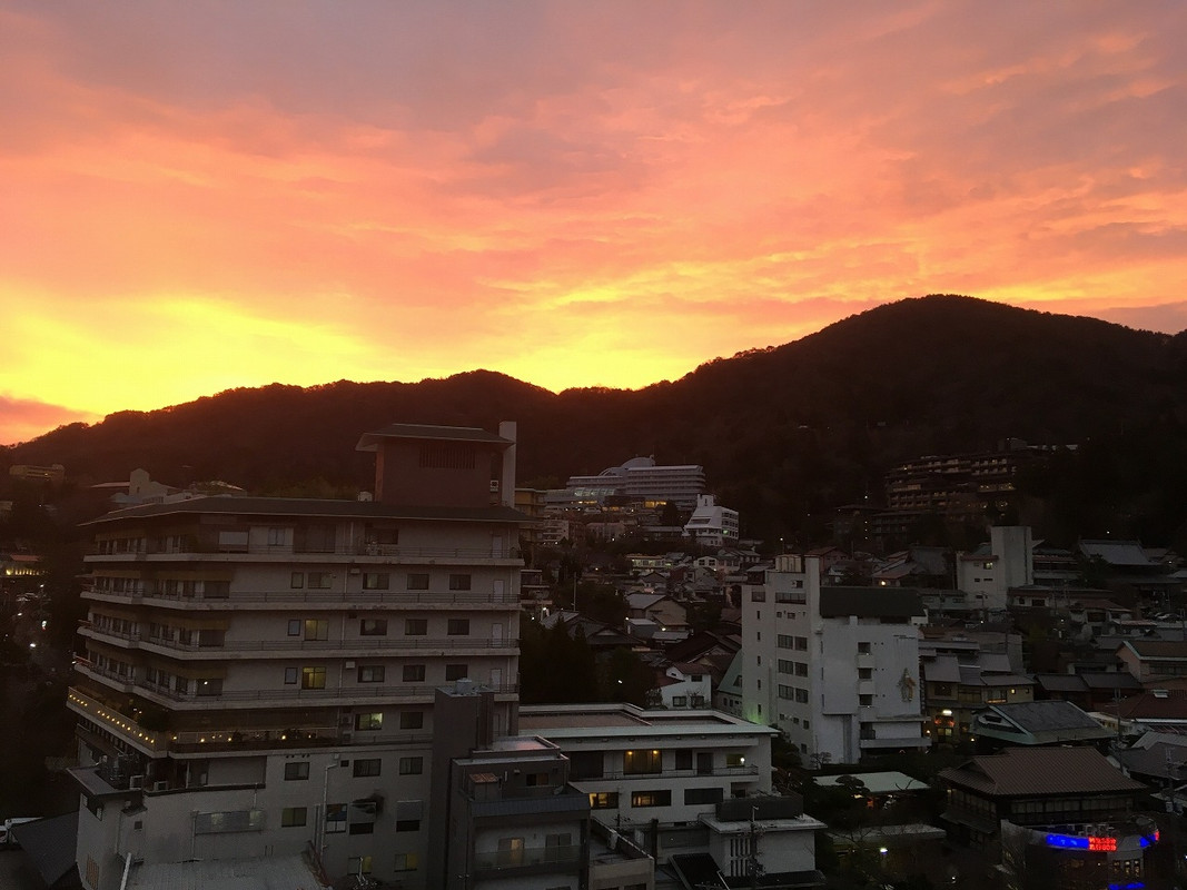 客室から見た朝焼け