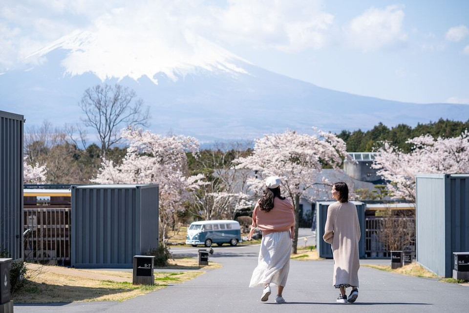 敷地内から見える富士山/春