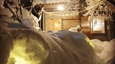 施設の正面 (日没後) / 5