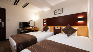 ベーシック ツインルーム シングルベッド 2 台 禁煙 冷蔵庫