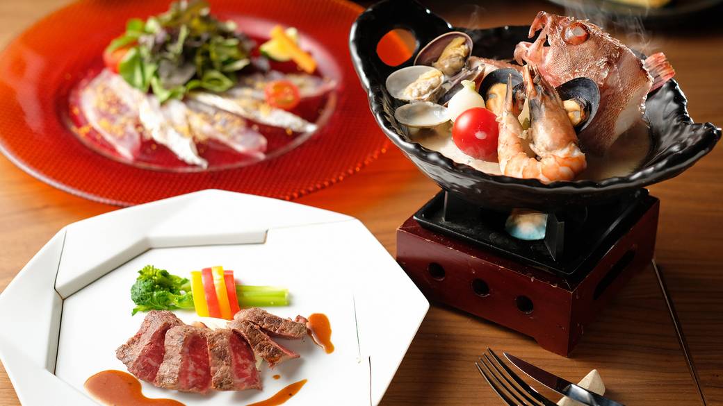 海鮮フォンデュや峠下牛ステーキ / 2