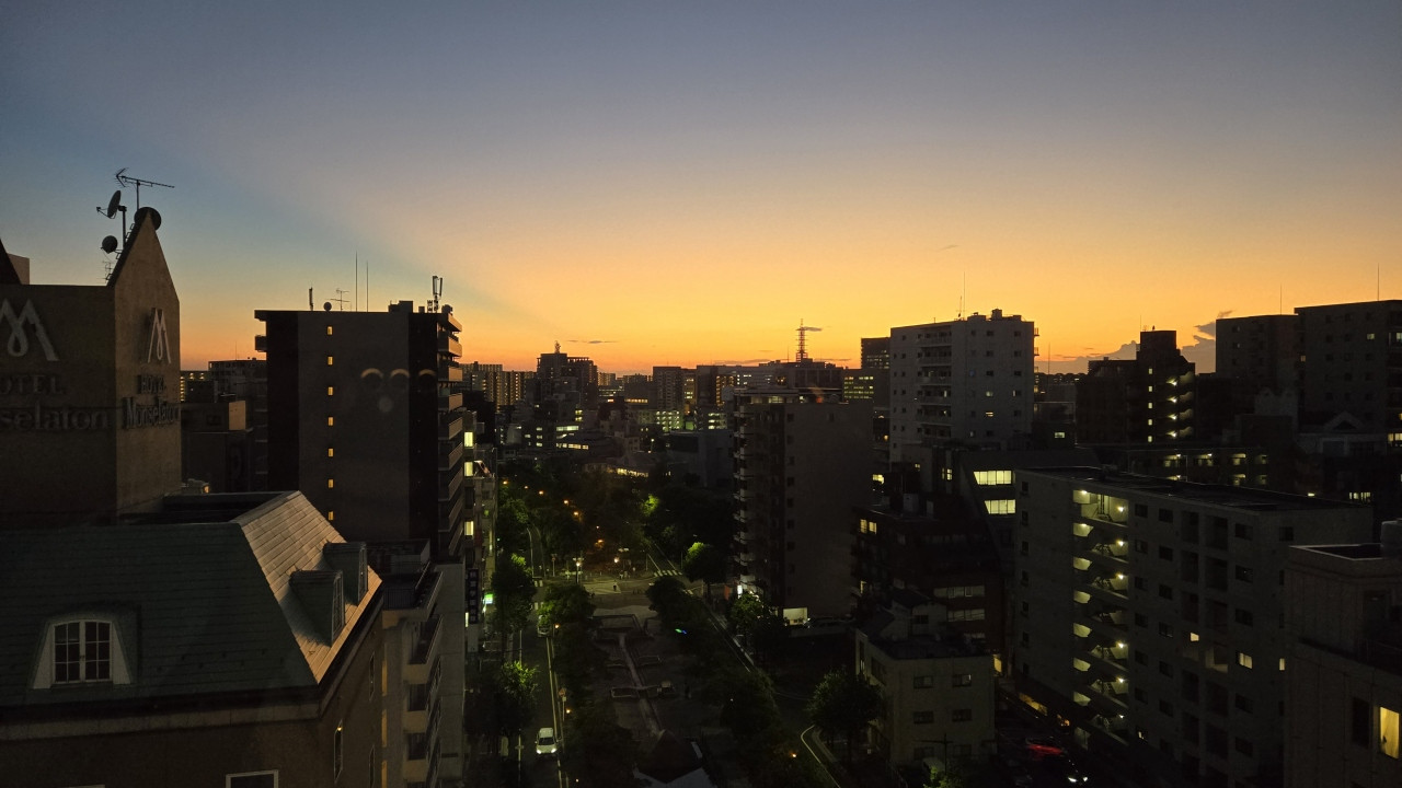 夕焼けも綺麗でした